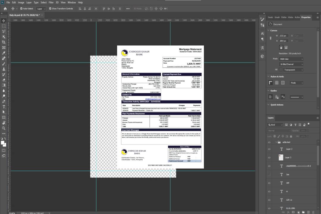 Modèle Word et PDF de relevé hypothécaire de la Mongolie Chinggis Khaan Bank template Modèle Word et PDF de relevé hypothécaire de la Mongolie Chinggis Khaan Bank template